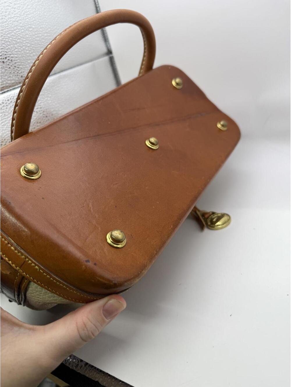 Dooney & Bourke Vintage Leather and Pebbled Leather Satchel Doctor's Bag - Picture 9 of 12